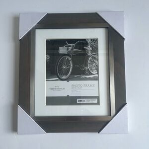 Threshold Dark Brown Photo Frame. Metal Inlay. 8x10.